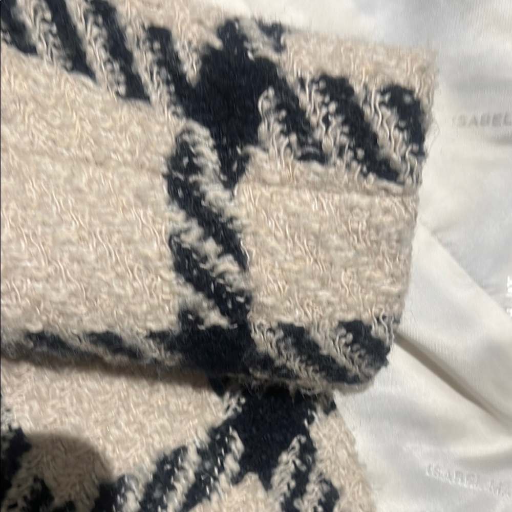 ISABEL MARANT Plaid Women's Jacket in Cream and Black SIZE 36 - Picture 12 of 16